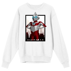 Ultraman Rising Ultradad Crew Neck Long Sleeve White Adult Sweatshirt - 1 of 4
