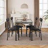 Jojoka Modern 5-Piece Dining Table Set for 4 with Upholstered Chairs, Rectangular Kitchen Table and Chairs Set for Small Spaces, Grey Finish - 4 of 4