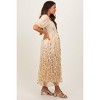Pinkblush Cream Embroidered Sequin Detail Mesh Overlay Maternity Maxi Dress - 3 of 4