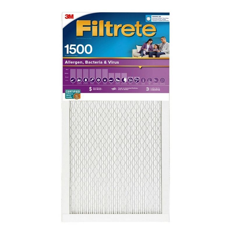 Filtrete Allergen Bacteria and Virus Air Filter 1500 MPR, 1 of 17