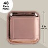 Juvale 48-Pack Square Metallic Rose Gold Foil Disposable Paper Plates 7" Birthday Party Supplies - 4 of 4