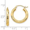 Black Bow Jewelry 3mm x 20mm 14k Yellow Gold Textured Round Hoop Earrings - 4 of 4