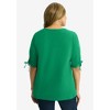 Jessica London Women's Plus Size Stretch Cotton Tie Sleeve Square Neck Tee - 3 of 3