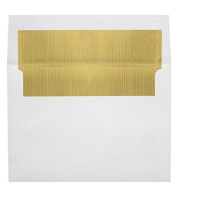 LUX 6 1/2x6 1/2 Foil Lined Square Env 2 11/16x3 11/16 WE w/Gold Lining FLWH8535-04-50