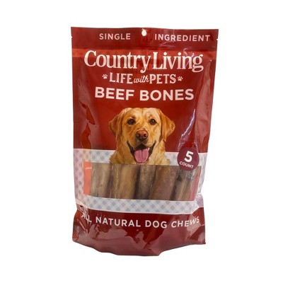 Country Living 5”-6” Beef Center Cut Bones for Dogs – 5 Count Bag