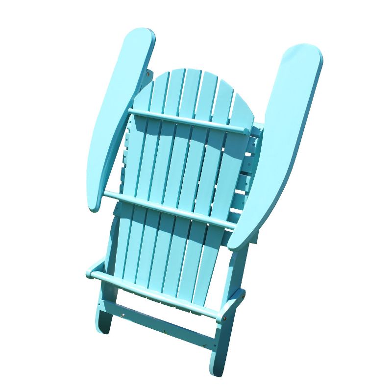 Northbeam Outdoor Lawn Garden Portable Foldable Wooden Adirondack Accent Chair, Deck, Porch, Pool and Patio Seating with 250 Pound Capacity, Teal, 2 of 7