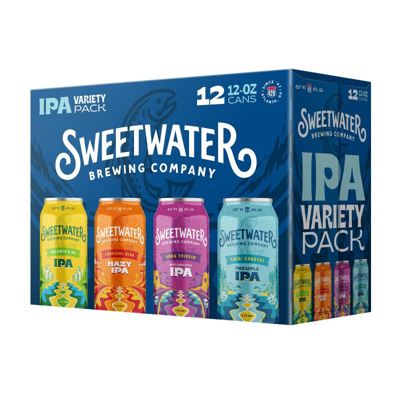 SweetWater Brewing IPA Variety Pack - 12pk/12 fl oz Bottles, 1 of 7