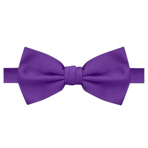 Jacob Alexander Men's Solid Color Pre-Tied Adjustable Banded Bow Tie - 1 of 4