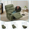 360° Swivel Massage Rocker Recliner with Heat, Linen Glider Chair for Adults, Side Pocket & 2 Cup Holders – Living Room & Bedroom Comfort - 4 of 4
