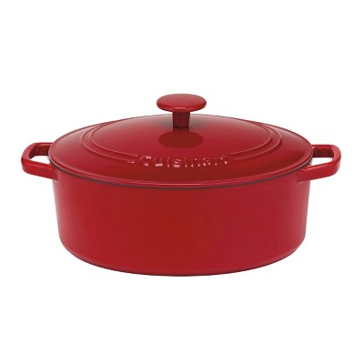 Cuisinart Cast Iron 5.5-Quart Oval Casserole Red