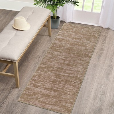 Modern Solid Area Rug Washable Rug Stain Resistant Non-Slip Rug for Living Room Bedroom, 2'3"x8' Brown