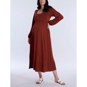 Women's Long Sleeve Empire Waist Maxi Dress | Motherhood Maternity - 1 of 4