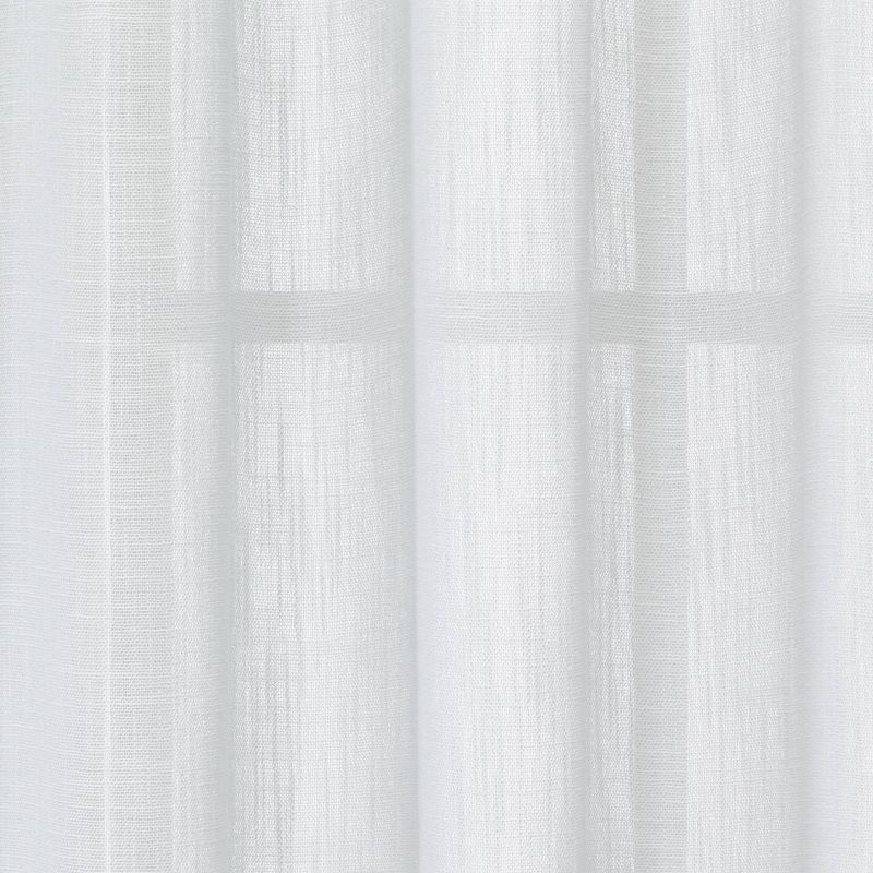 54&#34;x84&#34; Sheer Contrast Edge Window Curtain Panel White/Light Brown - Threshold&#8482;, 5 of 7
