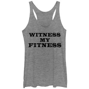 Women's CHIN UP Witness My Fitness Racerback Tank Top - 1 of 3