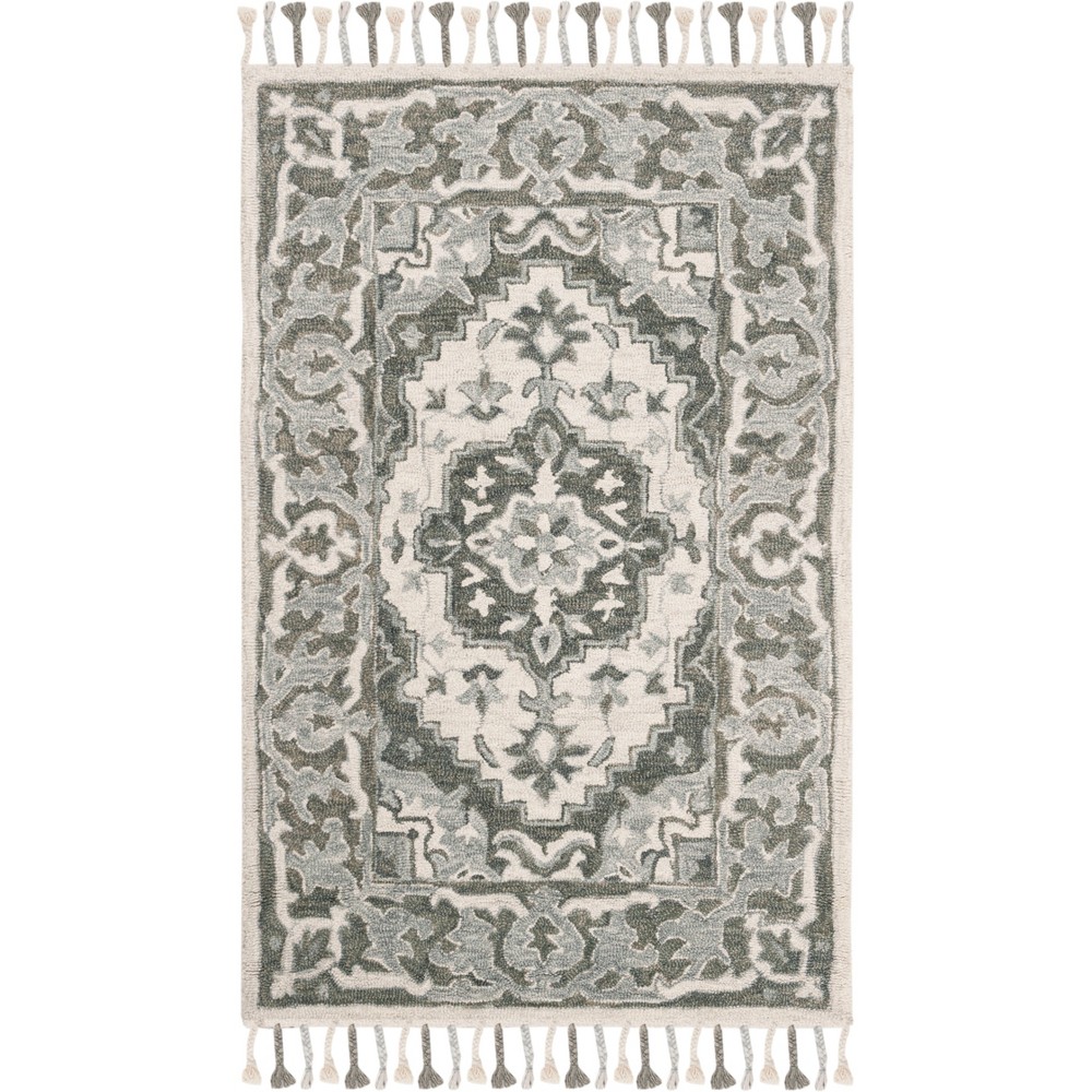 3'X5' Medallion Tufted Accent Rug Gray - Safavieh