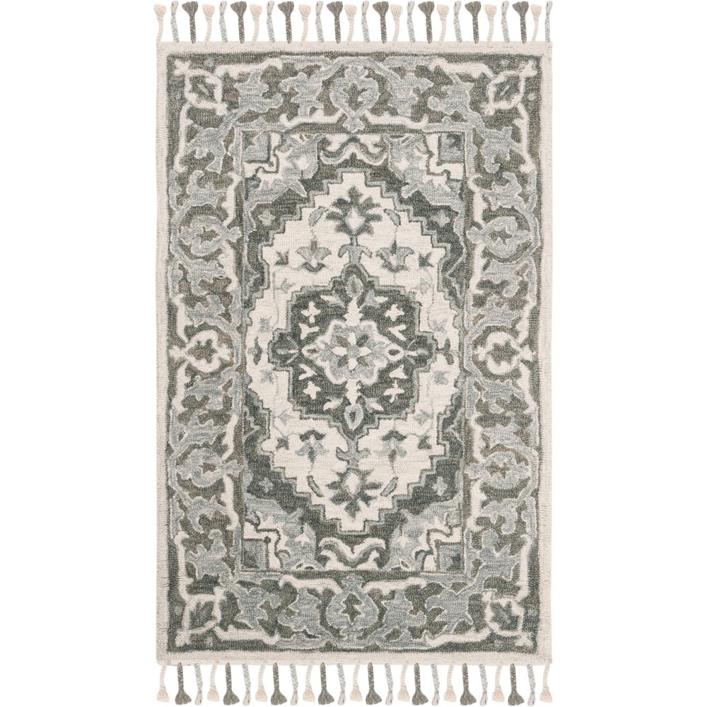 3'X5' Medallion Tufted Accent Rug Gray - Safavieh