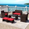 Tangkula 6 PCS Patio Furniture Set w/ 1 Loveseat 1 Coffee Table 2 Armchairs 2 Ottomans - 2 of 4