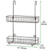 mDesign Wide Metal Over Door Hanging Shower Caddy, 2 Hooks and Baskets - Bronze - 4 of 4