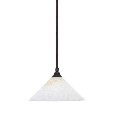 Toltec Lighting Any 1 - Light Pendant in  Dark Granite with 12" Gold Ice Shade