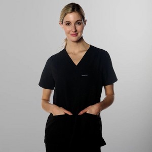 Members Only Siena V-Neck Scrub Top for Women With Double Chest And Waist Pockets - 1 of 4