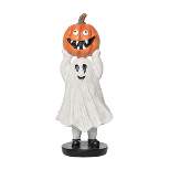 Gallerie II Kid Ghost Costume With Pumpkin Halloween Figure