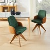 HOMLUX Swivel Accent Chair Modern Desk Chair No Wheels Liene and PU Leather Collision Upholstered Armchair for Living Room Home Office - image 3 of 4