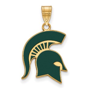 Black Bow Jewelry 14k Yellow Gold Plated Sterling Silver Michigan State Spartans NCAA Large Pendant - 1 of 3