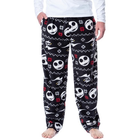 The Nightmare Before Christmas Men's Jack Skellington Plush Pajama Pants  (XL) Black