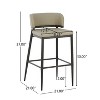 Christopher Knight Home Set of 2 Arya Industrial Metal and Leather Aire Counter Height Barstools Khaki - 3 of 4