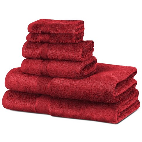 White Classic Red Luxury Cotton Washcloths 12 Pcs Set - Large Hotel Spa  Bathroom Face Towel | 13x13 inch | 12 Pack | Burgundy