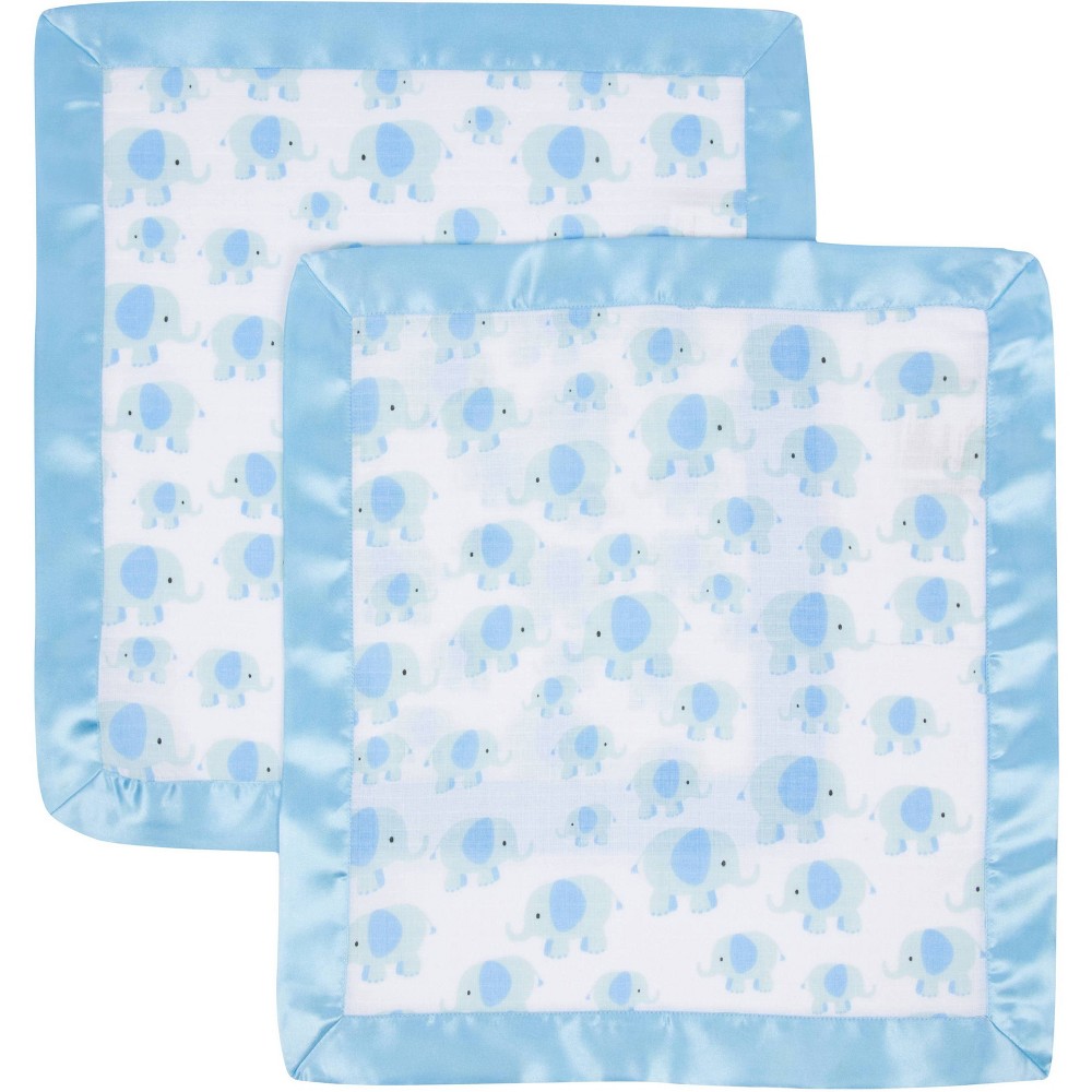 Photos - Duvet MiracleWare Muslin Security Blanket - Blue Elephant 2pk