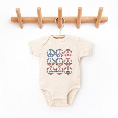 The Juniper Shop Peace Signs Flag Baby Bodysuit