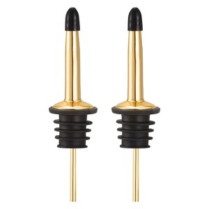 Unique Bargains Stainless Steel Leakproof Odorless Liquor Pourers with Rubber Dust Cap 2 Pcs - 1 of 4