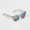 Girls' Heart Lens Glitter Rainbow Round Sunglasses - Cat & Jack™ Clear - image 2 of 2