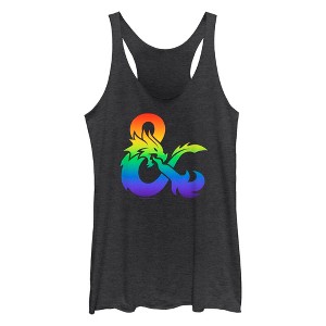 Women's Dungeons & Dragons Rainbow Ampersand Logo Racerback Tank Top - 1 of 4