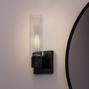 Urban Ambiance Luxury Cosmopolitan Wall Sconce 12.625''H x 5''W,  Midnight Black Finish,  Tustin Collection, UHP4057 - 1 of 4