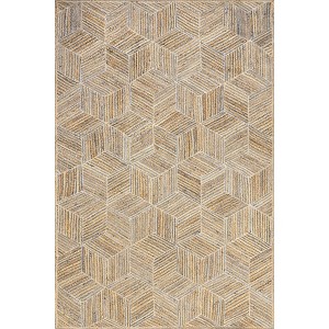 Nuloom Katya Geometric Tiled Jute Indoor Area Rug, 4' x 6', Blue - 1 of 4