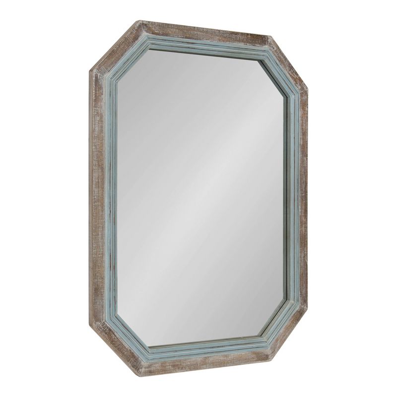 28&#34; x 36&#34; Palmer Wood Octagon Wall Mirror Blue/Brown - Kate and Laurel, 3 of 7