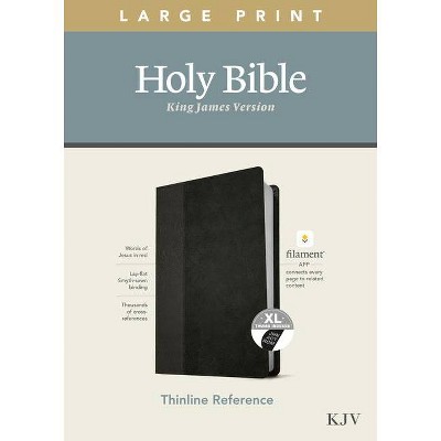 KJV Large Print Thinline Reference Bible, Filament Enabled Edition (Red Letter, Leatherlike, Black/Onyx, Indexed) - (Leather Bound)