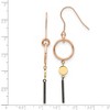 Chisel Stainless Steel Polished Black, Rose and Yellow IP-plated Dangle Earrings Shepherd Hook - 4 of 4