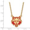 Black Bow Jewelry 14k Yellow Gold Plated Sterling Silver Arkansas State Red Wolves NCAA Necklace 18 Inch - 3 of 4