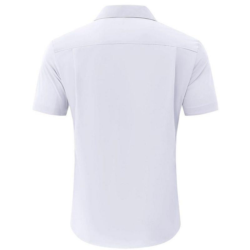 Men's Muscle Shirts Short Sleeve Button Up Shirt Slim Fit Dress Shirts, 2 of 6