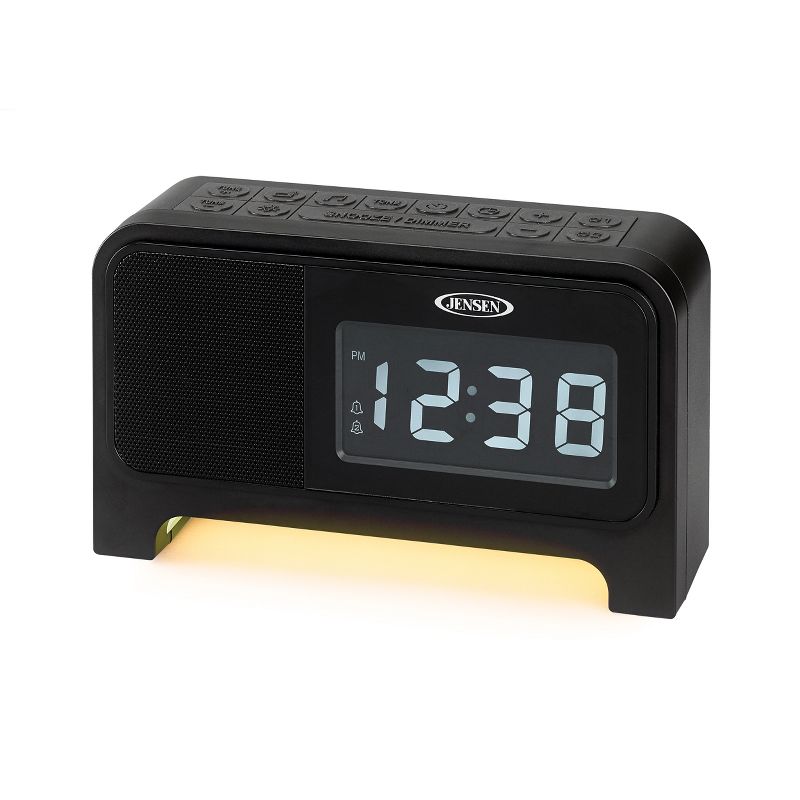 JENSEN JCR-350 Digital Clock Radio with Soothing Nature Sounds and Night Light, 1 of 7