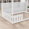 Mshliw Twin Size House Bed with LED Light and Storage Bookshelf, Wooden Floor Bed with Guardrails for Kids – Safe & Cozy Design - 3 of 4