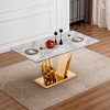 Dolonm 70-inch Modern Faux Marble Dining Table with Stainless Steel Base for 6 - 2 of 4