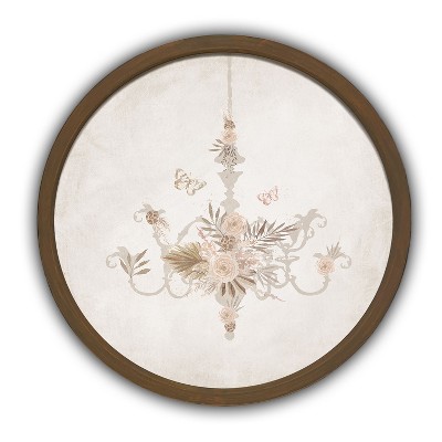 Creative Products Boho Chandelier 20 x 20 Round Brown Framed Print