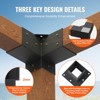 VEVOR Pergola Bracket Kit 4''x4''(Inner Size 3.6x3.6), 8pcs 3-Way Heavy Duty Corner Bracket Woodworks DIY Post Base Kit - 4 of 4