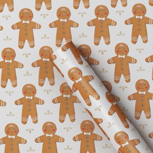 30” 50 sq ft Christmas Roll Wrap Gingerbread - Wondershop™ - 1 of 3