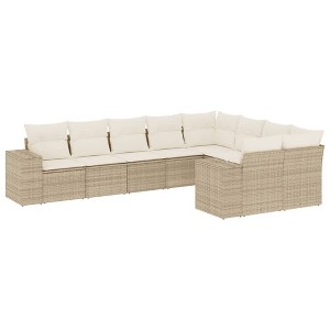 vidaXL Garden Sofa Set Beige, Cream White - 1 of 4