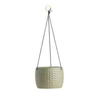 LiveTrends Lost City Ceramic Indoor Novelty Planter Metallic Pewter 6.5"x6.5"x22.5" - 1 of 3